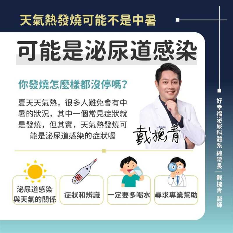 注意！天氣熱發燒可能不是中暑　泌尿科醫：你尿尿的地方出事了